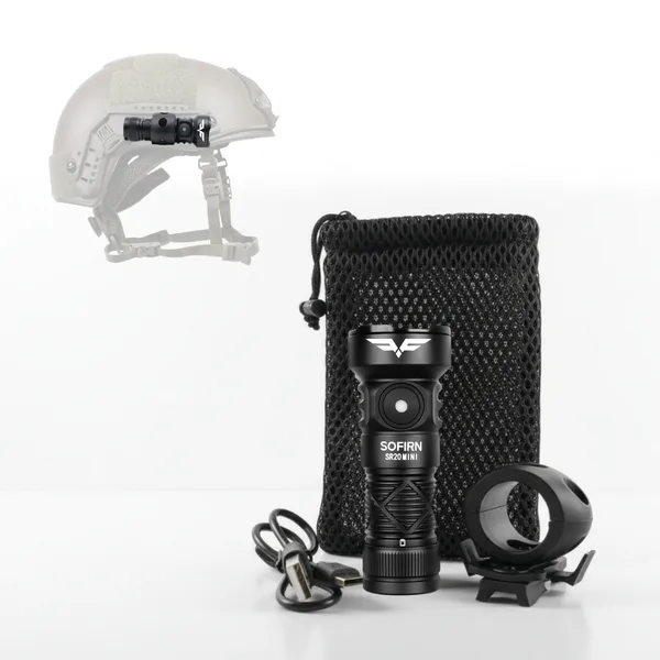 פנס צד לקסדה טקטית + אור אדום FR8